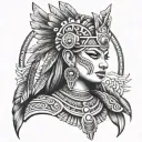 Aztec Princess tattoo design idea