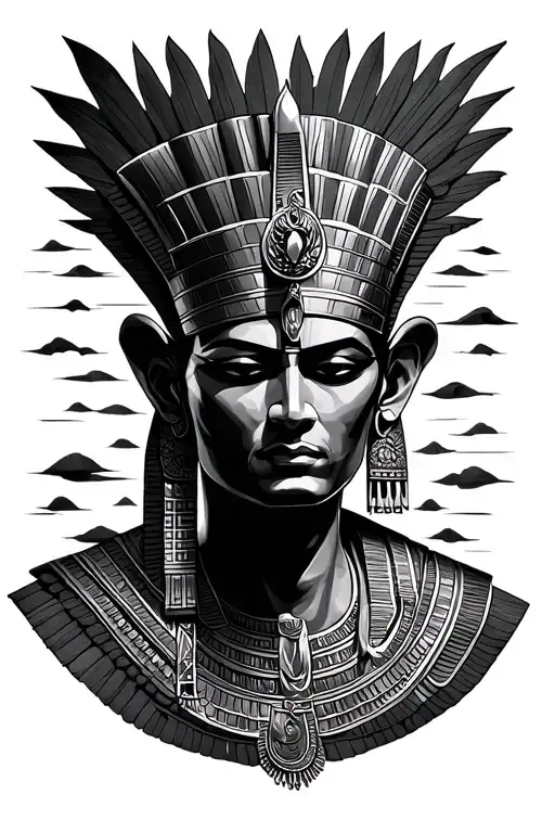osiris, the nile and seth Egyptian god tattoo design idea