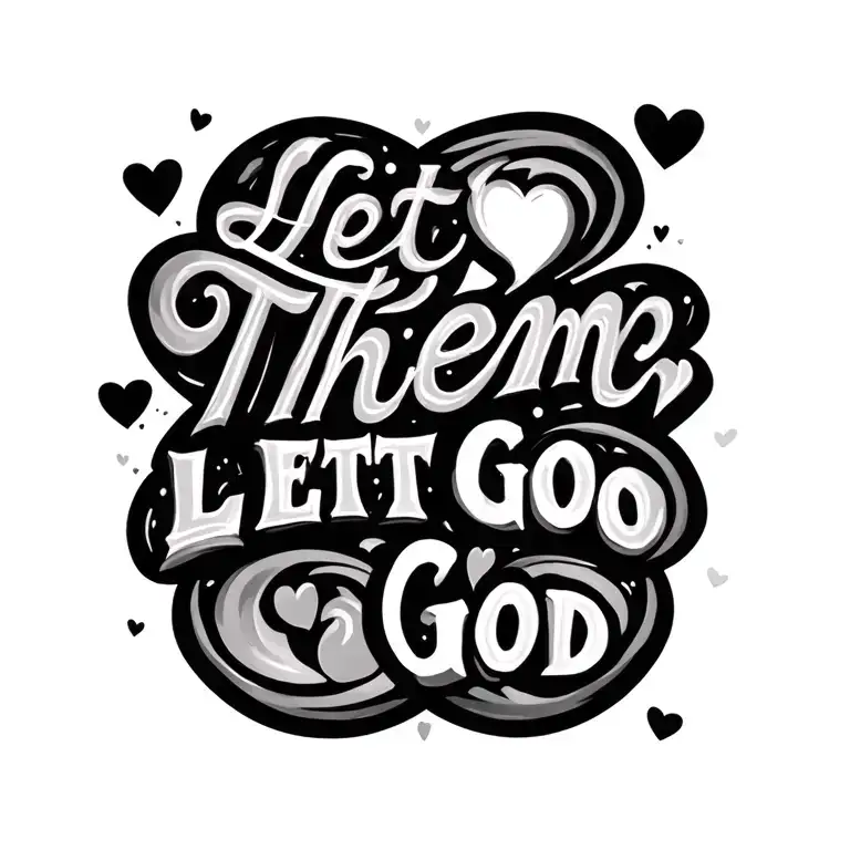 "Let Them, Let Go, Let God" infinite symbol and hearts incorporated within tattoo design idea