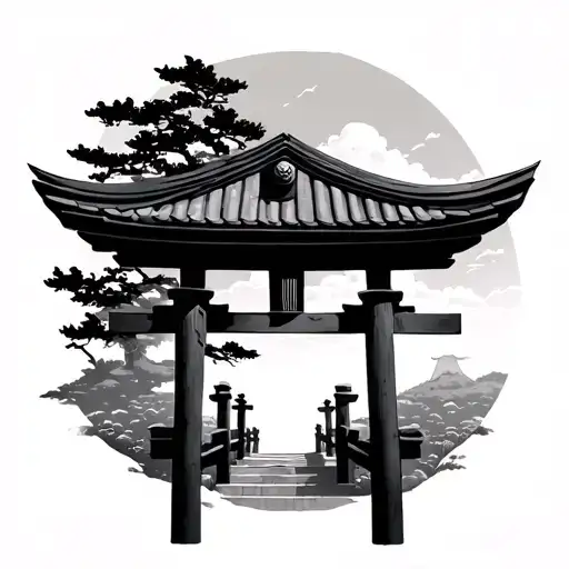 Japanese Torii Gate tattoo design idea
