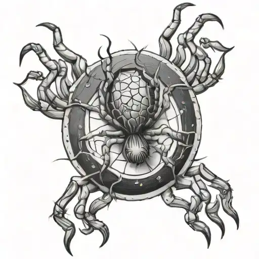 spider sea mines tattoo design idea