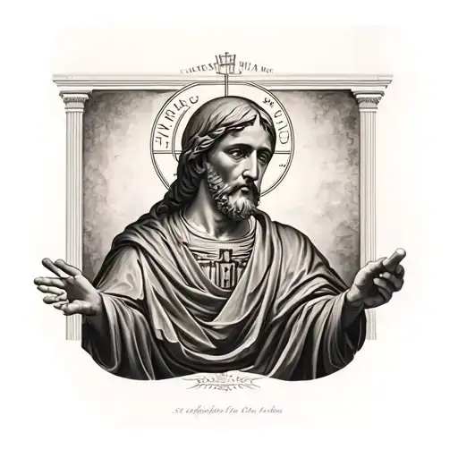 st Raphael looking over Vatican City tattoo design idea