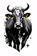 stars and moo  tattoo design idea