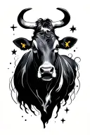 stars and moo  tattoo design idea
