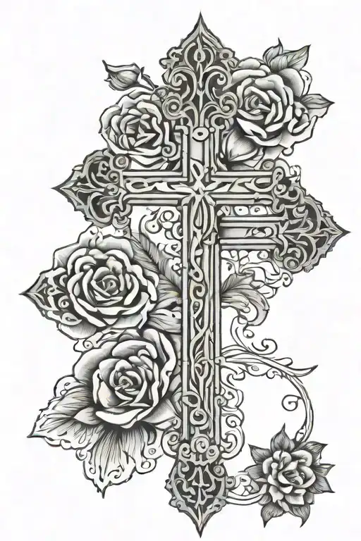 word "Bridgette" cross tattoo tattoo design idea