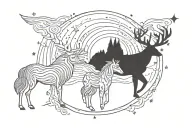 aurora borealis stars 2 daughters minimalist tattoo design idea