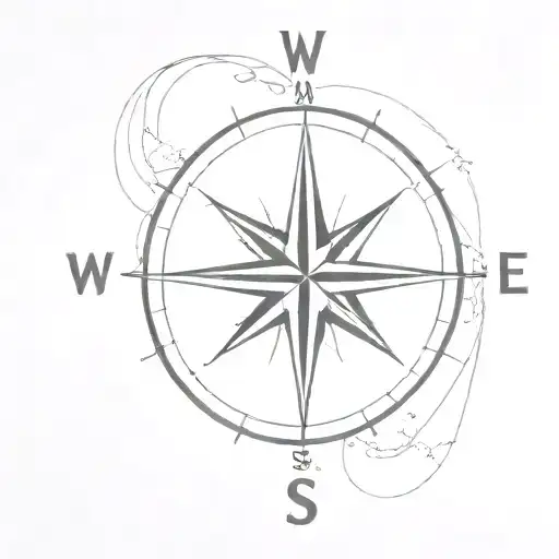 compass representing living on west and east coast tattoo design idea