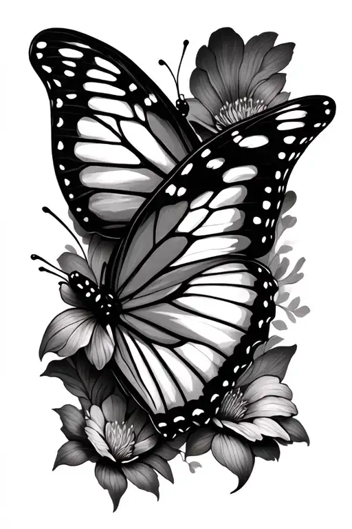 I want a tattoo with a little and a large butterfly (reference to my mom) but I would like the soil wings tattoo design idea