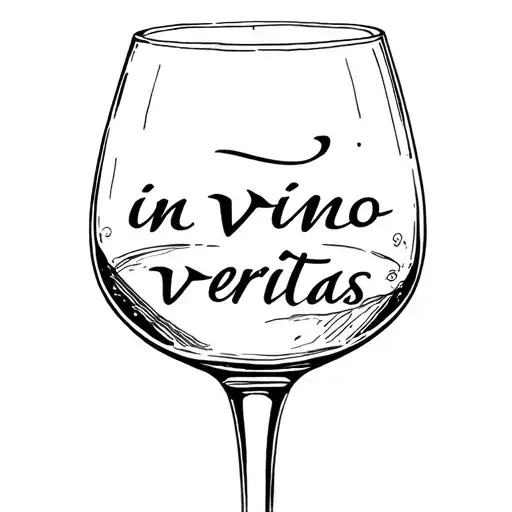 "in vino veritas" wine glass tattoo design idea