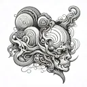 overthinking abstract tattoo design idea