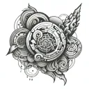 overthinking abstract tattoo design idea