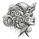 overthinking abstract tattoo design idea