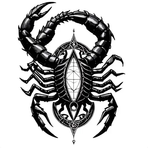 Nigredo scorpions and alchemy transmutation circle tattoo design idea