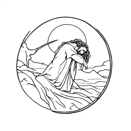 Jesus being the fisher of men tattoo design idea