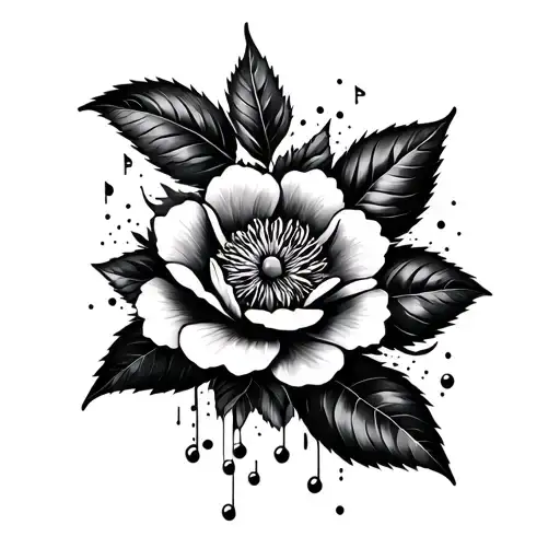 Music, Cherry Flower, Bohemian tattoo design idea