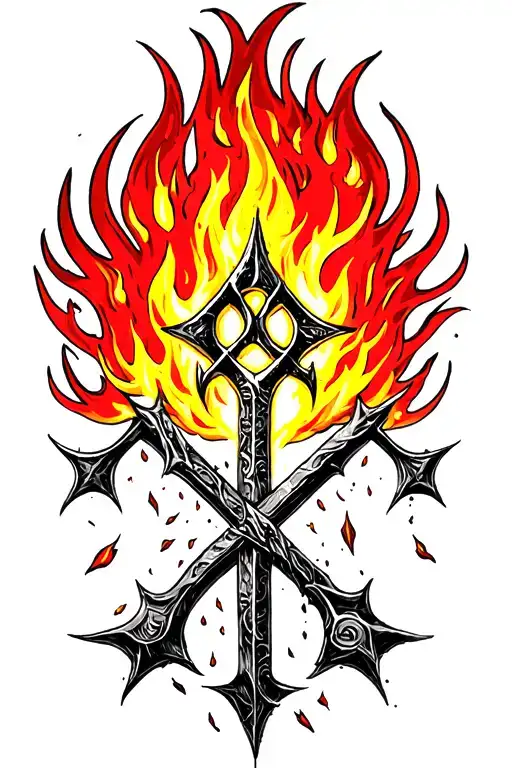 symbol of destruction skyrim magic fire tattoo design idea