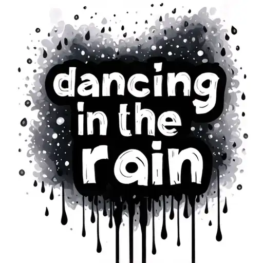"dancing in the rain" words tattoo design idea
