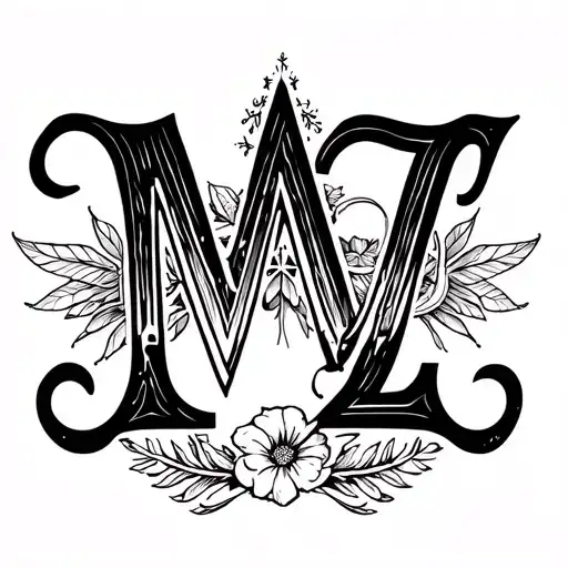 letters M A D Z surrounded tattoo design idea