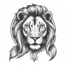 lion astrology and sun shining tattoo design idea