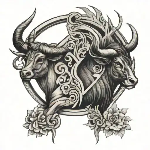 Taurus And Sagittarius tattoo design idea
