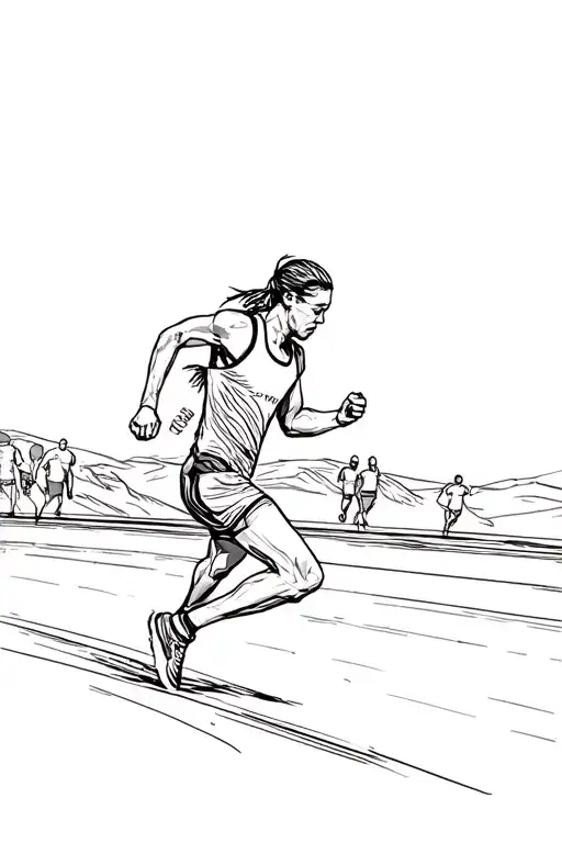long distance running marathon tattoo design idea