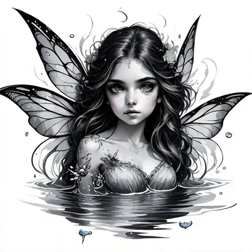Water Fairy tattoo design idea