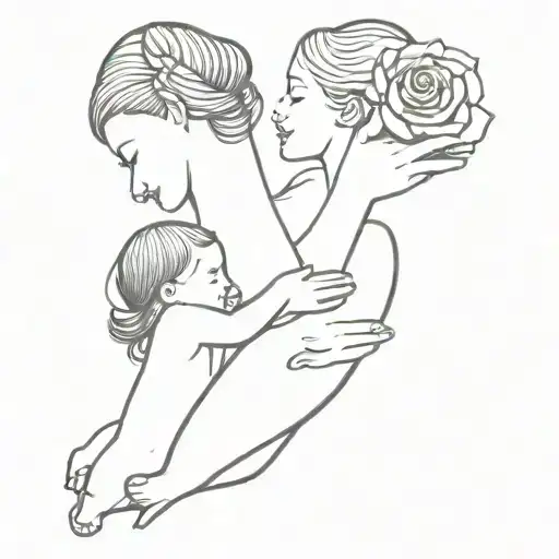 tattoo for a mother and her two daughters that is small and can be put on a wrist tattoo design idea