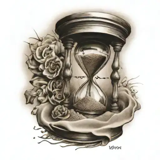 sand clock tattoo design idea
