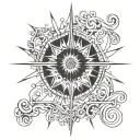 Sunbeam: The central concept could be a sunbeam emanating from a central figure, representing the specific person tattoo design idea