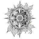 Sunbeam: The central concept could be a sunbeam emanating from a central figure, representing the specific person tattoo design idea