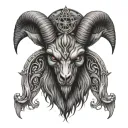 baphomet head tattoo design idea