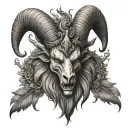 baphomet head tattoo design idea