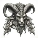 baphomet head tattoo design idea
