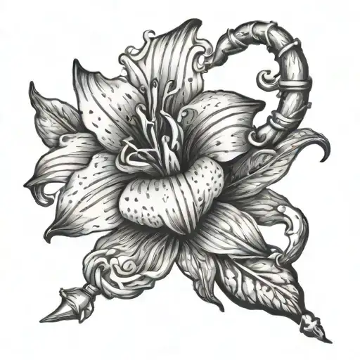 anchor hyacinth flower tattoo tattoo design idea