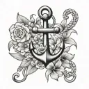 anchor hyacinth flower tattoo tattoo design idea