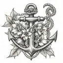 anchor hyacinth flower tattoo tattoo design idea