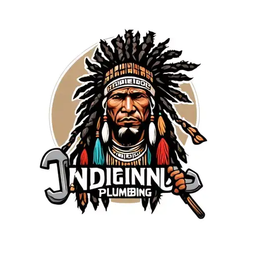 "Indigenous Plumbing " "Indigenous Plumbing " "Indigenous Plumbing " dread lock Native American holding a wrench tattoo design idea