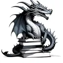 dragons with books  tattoo design idea