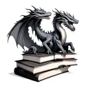 dragons with books  tattoo design idea