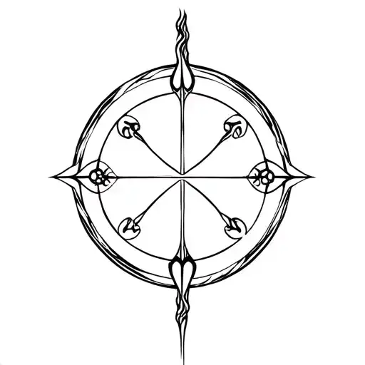 Enki god symbol in alchemy transmutation circle tattoo design idea