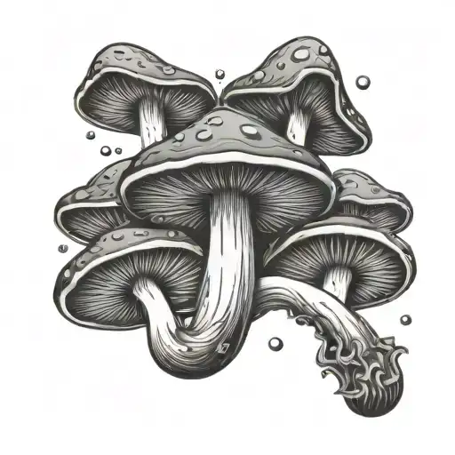stoner space psychedelic pattern mushroom psychedelic trippy tattoo design idea