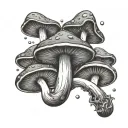 stoner space psychedelic pattern mushroom psychedelic trippy tattoo design idea