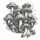 stoner space psychedelic pattern mushroom psychedelic trippy tattoo design idea