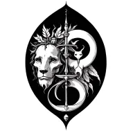 mixture libra, leo, sagittarius and cancer in one tattoo tattoo design idea