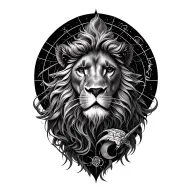 mixture libra, leo, sagittarius and cancer in one tattoo tattoo design idea