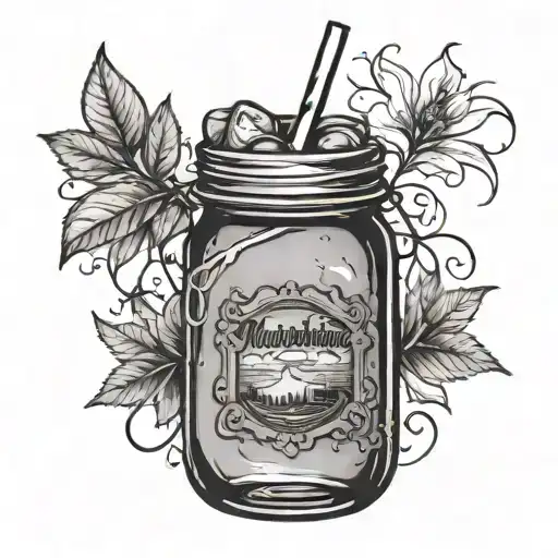 moonshine mason jar tattoo design idea