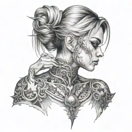 HASAN YILDIRIM Back for Girl tattoo design idea