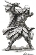 ezio vs darth vader tattoo design idea