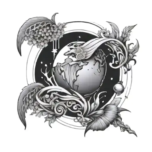 Virgo sign, earth element, planet mercury tattoo design idea
