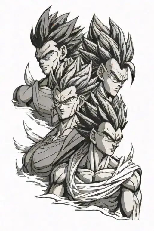 gogeta and vegeto tattoo design idea
